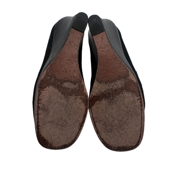 MICHAEL Michael Kors Black Suede Square Toe Wedge Loafers Size 9 Women’s - Picture 8 of 9